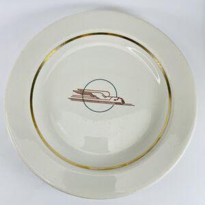 Union Pacific Railroad UPRR Winged Streamliner China Dinner Plate VTG 10.5"